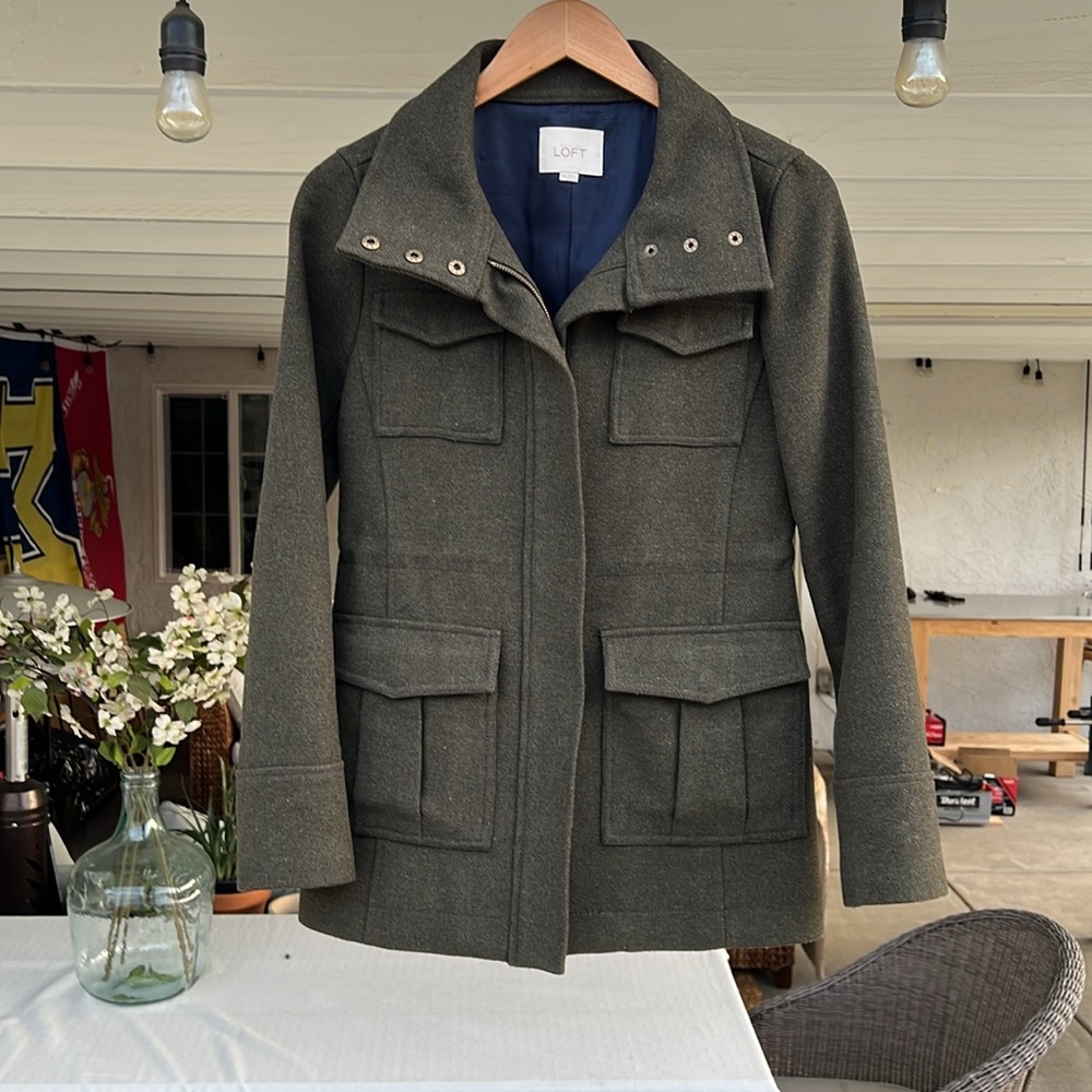 Loft women’s utility military style wool winter coat jacket